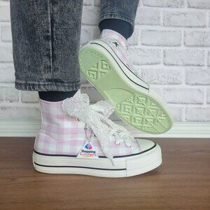 ❤️❤️Converse Chuck Taylor Lift Platform Gingham Sz 8 Women's Shoes White A13663C